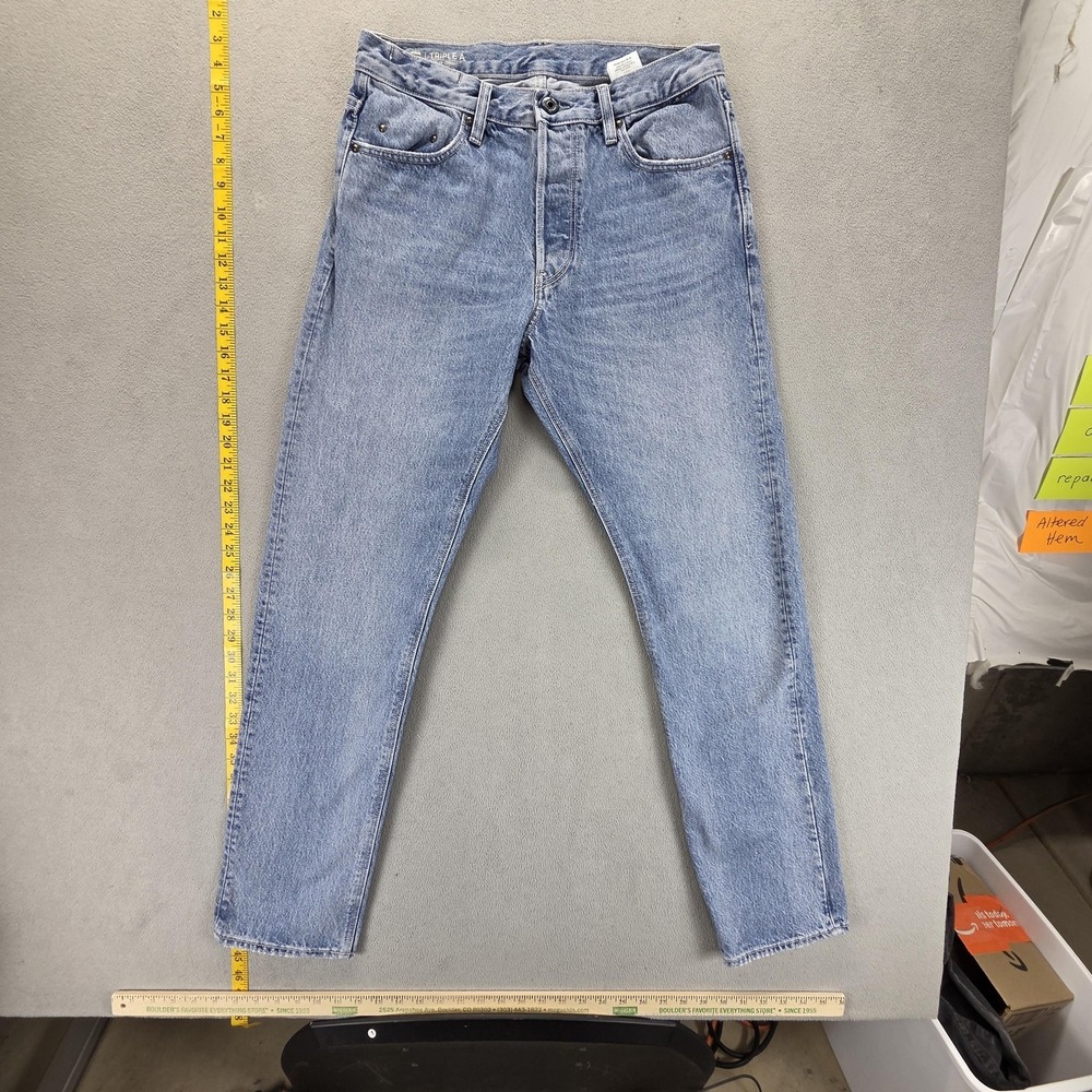 G-Star Raw Jeans Mens‎ Blue Triple A Regular Straight Button Fly Fits 30x31